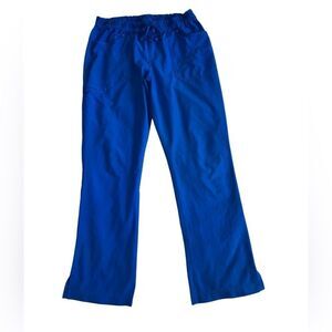 Women's Scrubs Cobalt Blue Nursing Pants w/ Elastic Waist in Size Large